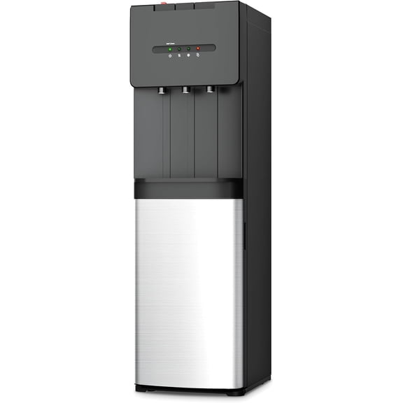 Self Cleaning Bottom Loading Water Cooler Dispenser, 3 Temperatures (Cold, Warm, Hot), Child Safety Lock, LED Indicator Light, Water Dispenser for Home, Apartment, Office, Black