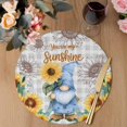 thumbnail image 3 of Sunflower Gnomes Round 13 Inch Placemats Set of 4, Summer Botanical Floral Grey Plaid HeatResistant Non Slip Place Mats for Dining Table, Wipeable Braided Kitchen Table Mats for Housewarming, 3 of 9