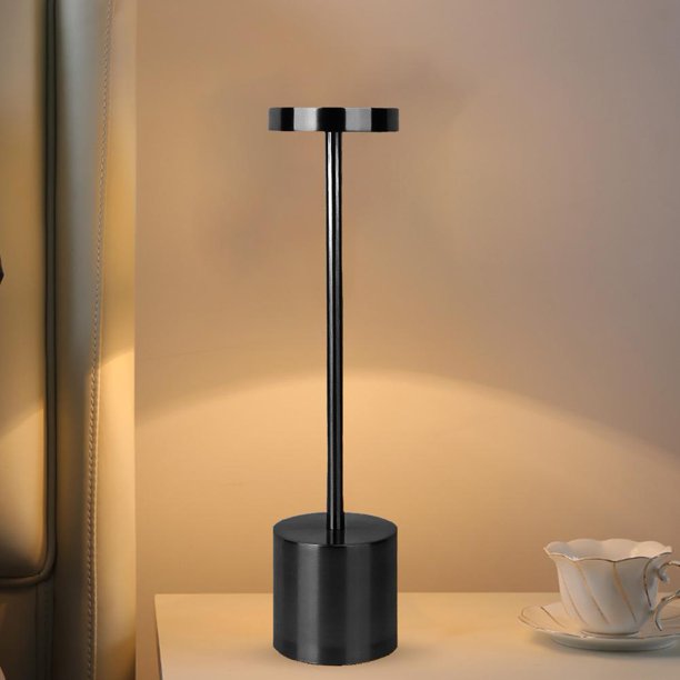 Lámpara de mesa LED Carga USB Regulable Protección ocular Luz nocturna junto a la cama (Negro)