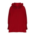 thumbnail image 6 of DAFPZW Womens Oversized Knit Poncho with Zipper Front Faux Fur Trim Hood Coat Long Sleeve Loose Fit Outerwear Jacket Fashion Clothes, 6 of 8