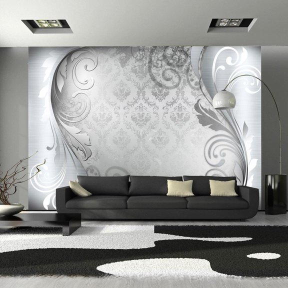 Tiptophomedecor Glam Wallpaper Wall Mural - Gray Ornament