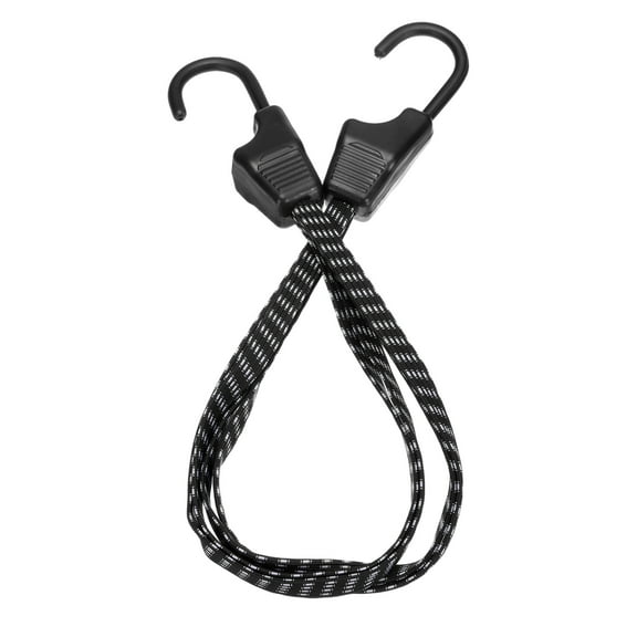 Uxcell 1Pcs Bungee Cord with Hooks 24" Rubber Bungee Cords for Outdoor Camping Straps, Green White