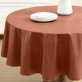 thumbnail image 3 of Home Bargains Plus Burnt Orange Café Hotel 70 inch Round Vinyl Dining Tablecloth with Flannel Backing, 3 of 9