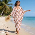 thumbnail image 5 of Xixirimido Guinea Pigs Cherries Pink Print Women Kaftan Dresses Plus Size Beach Cover Up Deep V-Neck Batwing Sleeves Swimsuit Coverups Summer Caftan Dress, 5 of 7
