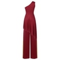 thumbnail image 2 of iiniim 2 PCS Worship Praise Dance Outfit for Women Color Block Irregular Hem Dress with Wide-Leg Burgundy XXL, 2 of 7