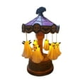thumbnail image 2 of Halloween Ghost Carousel Light, Vintage Desk Lamp with Stained Glass Circus Tent and Spooky Figures, 2 of 6