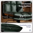 thumbnail image 3 of Genpo Green Office Chair, Mid Century Modern Desk Chairs with Arms, Thickend Back and Seat, Adjustable Height, Wheels, Vintage Leather Computer Chair for Home, Office, 3 of 9