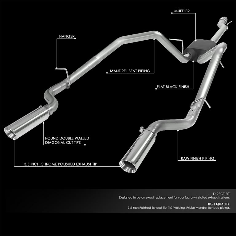 DNA Motoring CBE-IS300-BT For 2001 To 2005 Lexus IS300 Catback Exhaust