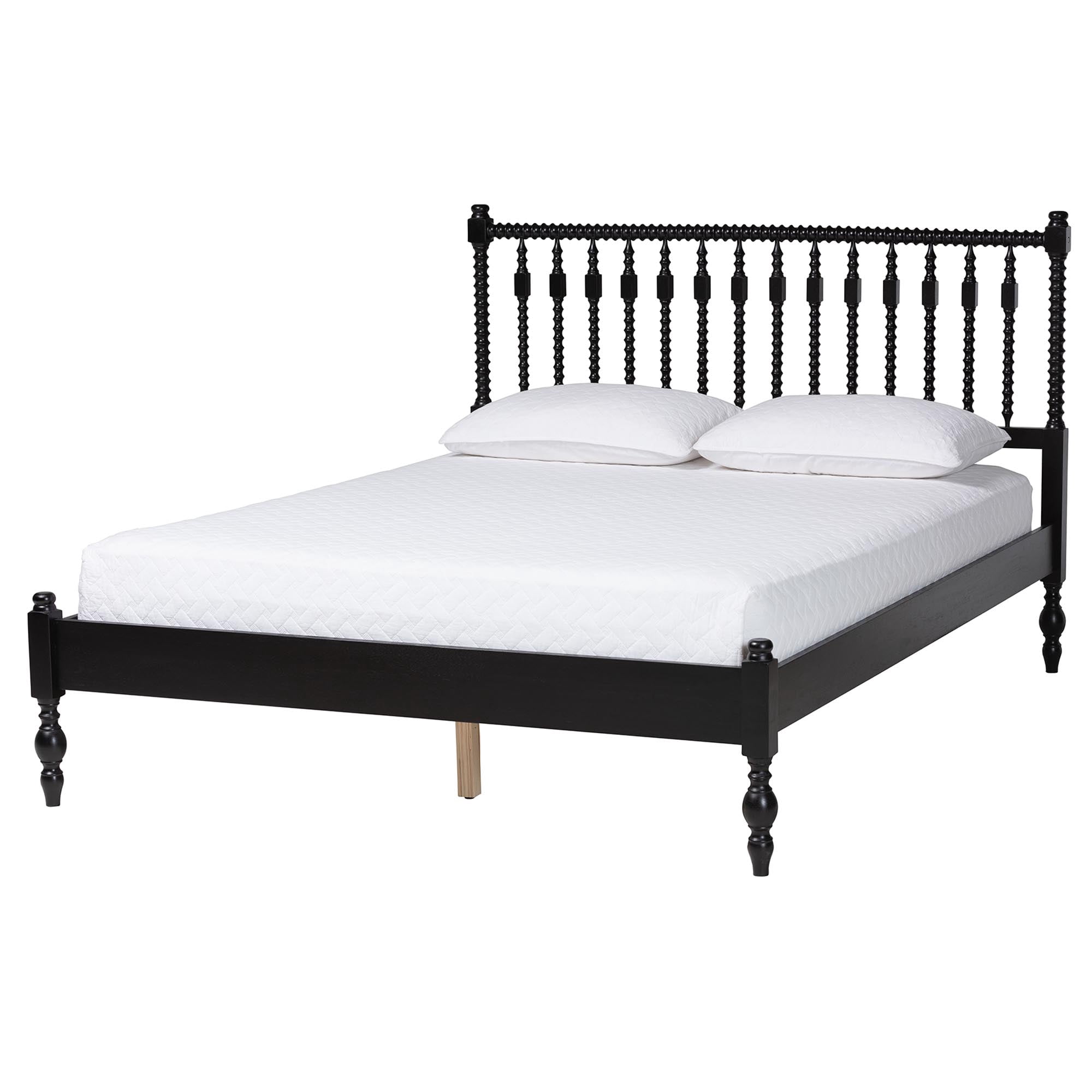 Baxton Studio Callison Farmhouse Platform Bed, Queen, Black