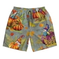thumbnail image 2 of Honeii's Gnomes With Pumpkins Print Men's Casual Shorts with Drawstring，Swim Trunks Quick Dry Beach Shorts, 2 of 5