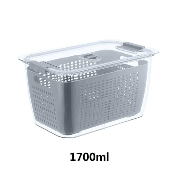 Vikakiooze Home Storage and Organization Fruit Vegetable Storage Containers For Fridge Draining Fresh Containers 3 In 1 Produce Storage Containers Large Organizer Bins With Lid & Colander