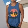 thumbnail image 2 of Taqqpue Mens Plus Size Tank Tops Casual Crewneck Hawaiian Sleeveless Shirts Quick Dry Graphic Beach Coconut Tree Gym Tank Tops for Swim, 2 of 5