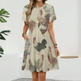 thumbnail image 2 of Chicken Pattern Short Sleeve Dress Women Summer Evening Dresses Ladies Sundress, 2 of 7