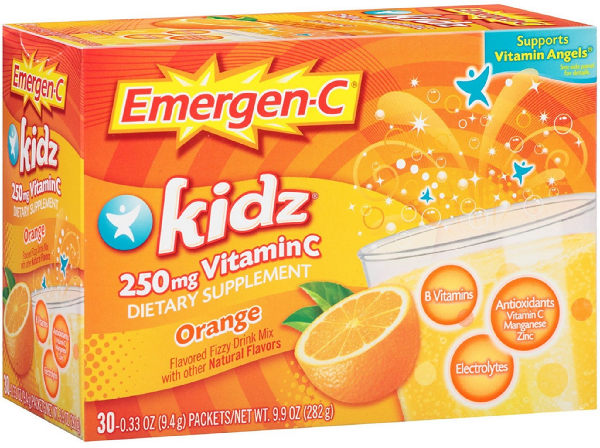 Emergen-C Kidz Vitamin C Flavored Fizzy Drink Mix, Orange ...