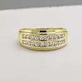 thumbnail image 3 of Halo Jewelers 1.00 Carat (ctw) 10k Yellow Gold Round Cut Natural Diamond Mens Double Row Wedding Band Ring Jewelry For Mens | H-I Color, I2 Clarity, 1 CT Ring Size-9.5, 3 of 6