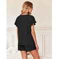 thumbnail image 5 of Ekouaer Womens Lounge Sets Comfy 2 Piece Sleepwear V Neck Cute Pajamas Shorts Set for Summer Pjs, 5 of 7