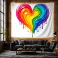 thumbnail image 6 of Rainbow Heart with Glossy Swirling Paint Drips, Romantic Illustration for Art Lovers, Colorful Wall Decor, Valentine's Day Gift, Tapestry Wall Hanging for Bedroom and Dorm, 6 of 7