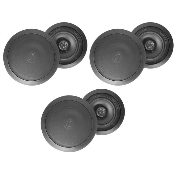 (6) Rockville HC655 6.5" 500 Watt Black In-Ceiling Home Theater Speakers 8 Ohm