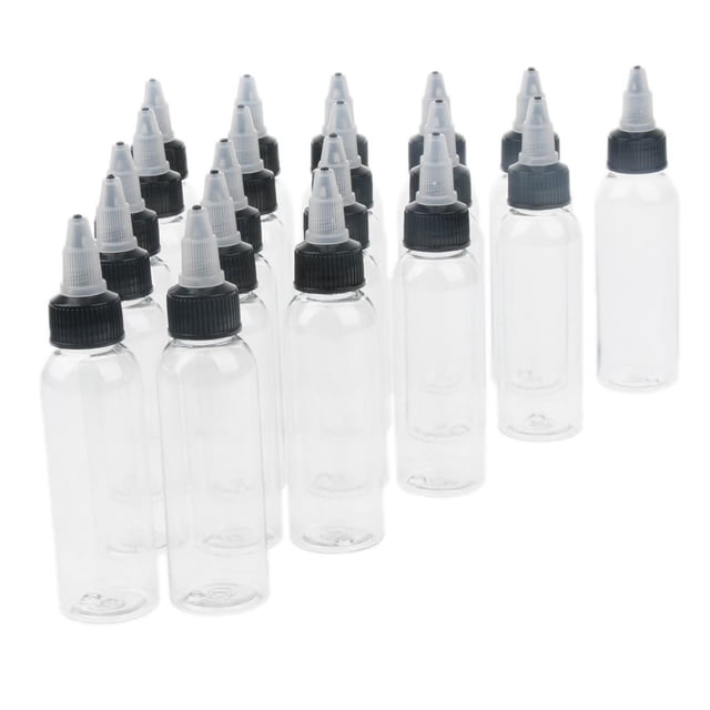 Milaget 20PCS Plastic Empty Liquid Bottle W/ Top Tip , Easily Recognize What' Quick Selection - 30ml