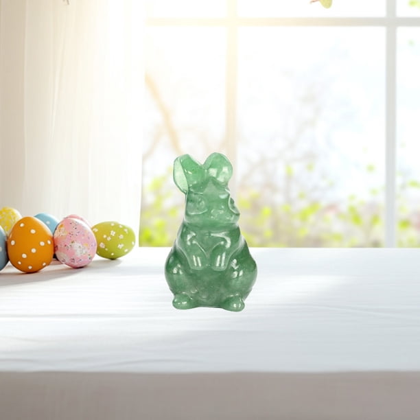 Conejito Tallado En Cristal Natural, Decoracin Para Escritorio U Oficina En Casa, Adorable Adorno Escultrico Pulido, 3, 8 Cm (1, 5 Pulgadas), Regalo Para Decoracin Del Hogar, Estatua, Ukhbmc