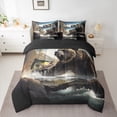 thumbnail image 2 of Castle Fairy Boys Girls Big Bass Fish Animal Bear Twin Bedding Sets 7-Piece,Fishing And Hunting Bedding Comforter Set Microfiber,Jungle Wildlife Breathable Sheet Sets,Luxury Bedroom Decor,Reversible, 2 of 8