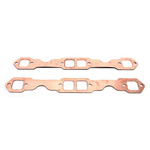 Mgaxyff 2pcs Square Port Copper Header Exhaust Gaskets Reusable Fit for