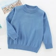thumbnail image 2 of CAICJ98 Girls Long Sleeve Sweaters Kids Casual Crew Neck Sweaters for Girls Cute Fall Winter Clothes Pullover Tops Blue,11-12 Years, 2 of 4