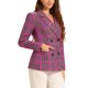 thumbnail image 4 of Chaqueta de mujer INSPIRE CHIC con solapa muestrera, doble botonadura, hombros acolchados, talla M, color rosa intenso, 4 of 6
