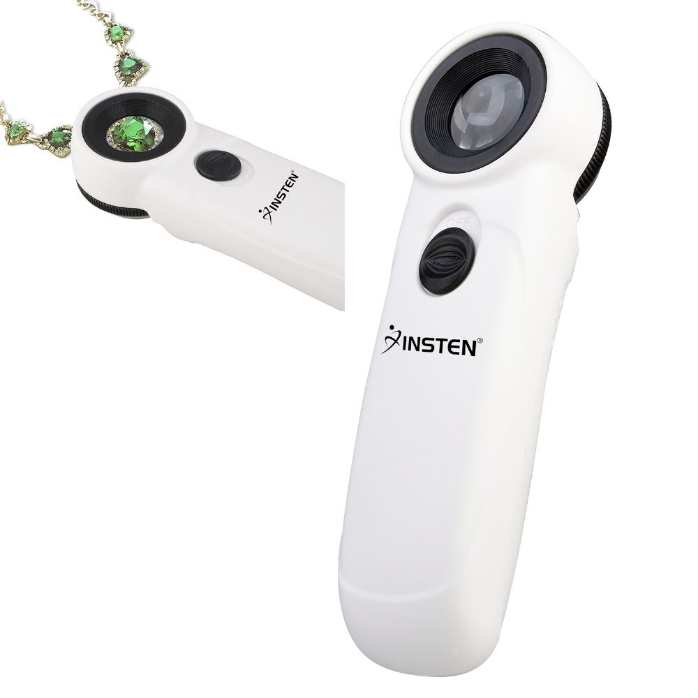 Insten 45X Magnifying Glass Eye Loupe Torch with 2 LED Light Handheld