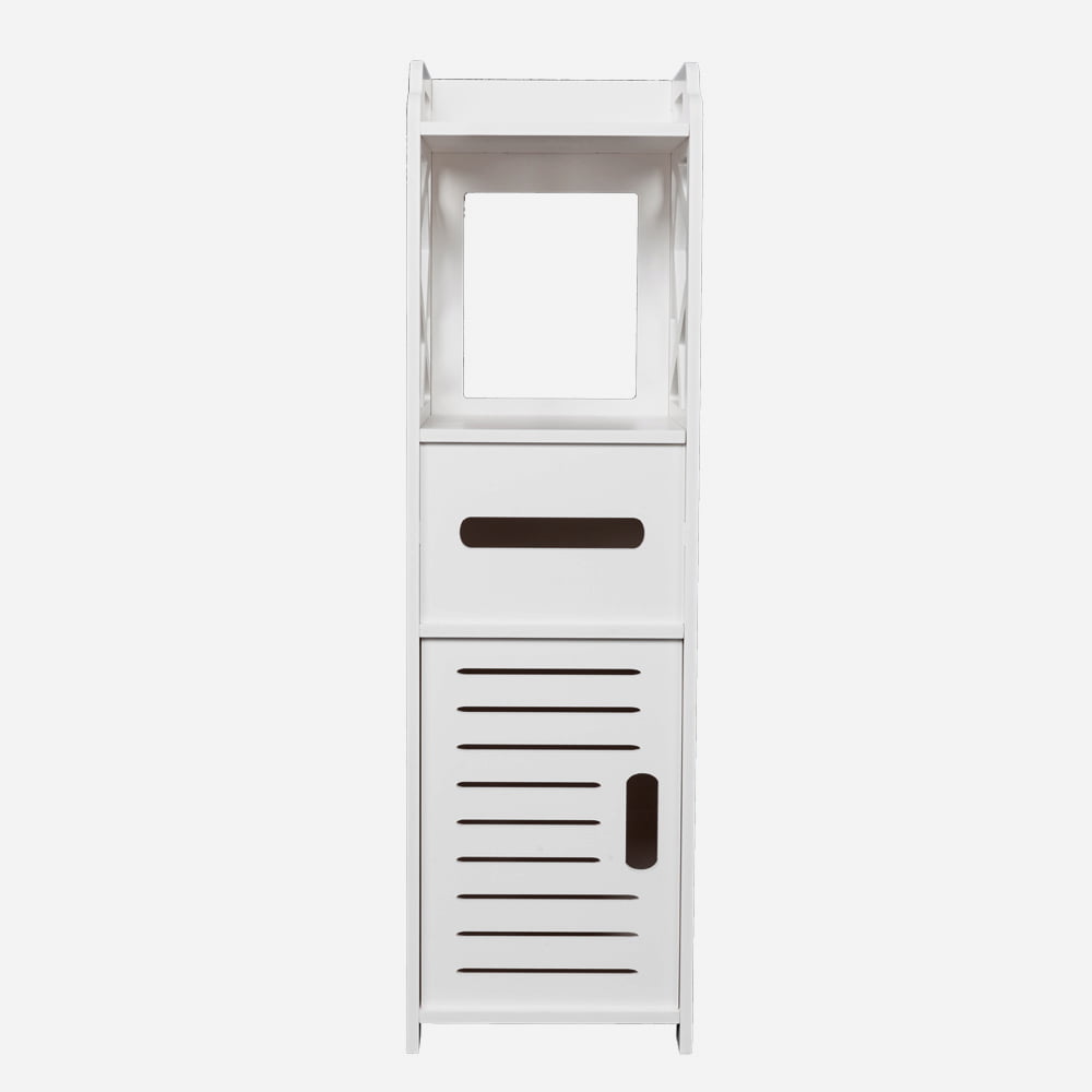 Zimtown Small Bathroom Storage Corner Floor Cabinet with Doors and