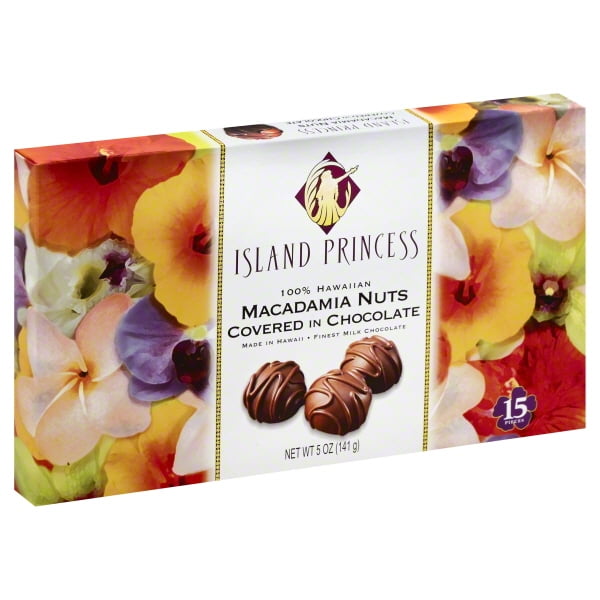 Island Princess Macadamia Nuts Milk Chocolate, 5 Oz