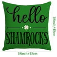 thumbnail image 2 of Lilixerw St. Patrick‘s Day Shamrock Pillow Cover,18 x 18 inch Irish Green Clover Print Decorative Linen Pillowcase for Sofa Couch,Festive Party Celebration Spring Home Decor, 2 of 3