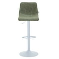 thumbnail image 6 of LeisureMod Adjustable Height Bar Stool with Leather Upholstery Powder-Coated Iron Base and High-Density Foam Seat for Modern Kitchen and Bar Tilbury Collection in Olive Green, 6 of 10
