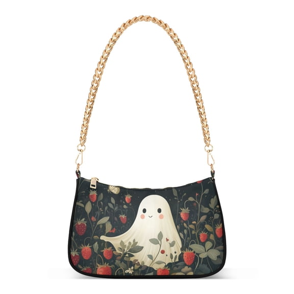 FORMRS Womens Shoulder Bag with Chain Strap Clutch Purse Cute Tote Handbag, Happy Ghost