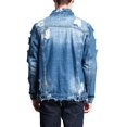thumbnail image 4 of Victorious Men's Classic Distressed Denim Trucker Jean Jacket DK100 - Indigo - 2X-Large, 4 of 7