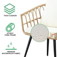 thumbnail image 3 of 3 Piece Patio Bistro Set,Outdoor Wicker Apartment Balcony Furniture Sets, Rattan Table and Chairs Set of 2 for Porch Backyard Lawn Poolside Deck, Beige, 3 of 12