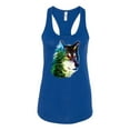 thumbnail image 2 of Earth Wolf Trees Mountains Nature Animal Lover Ladies Racerback Tank Top, Royal, X-Large, 2 of 3
