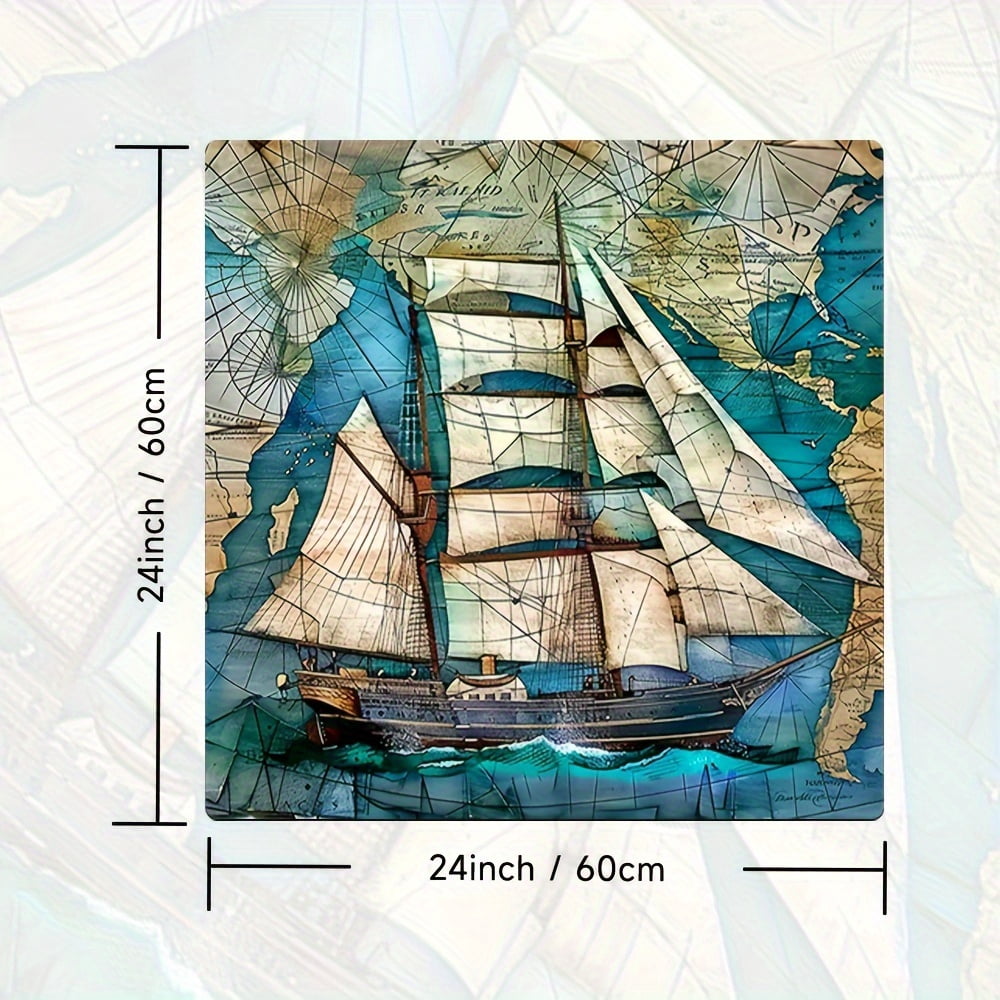 Pirate Ship Pattern,Washing Machine Dust Cover Mat, Kitchen Accessories,Non-Slip, for Laundry Bathroom Home Decor, Room Decor