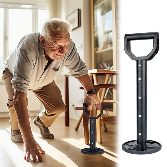 Stand Assist Aid for Elderly from Floor, Adjustable Height 7–17 Inch Mobility Support Handle with Non-Slip Base, Portable Lift Assist Device for Seniors to Get Up from Floor, Bed, or Sofa