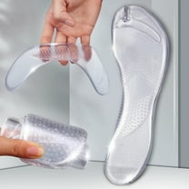 Rygai 1 Pair Silicone Insoles Transparent Soft Sole Non-slip Shock Absorption Wear-resistant Arch Support Universal Flip-Flop Slipper Sandal Shoes Pads Foot Care,Clear