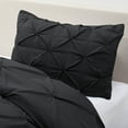 thumbnail image 2 of Nestl 2 Piece Pinch Pleated Pintuck Duvet Cover Set with Shams, Soft Microfiber,Button Closure Bedding Set, Twin - Black, 2 of 9