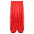 thumbnail image 7 of Alvivi Men Harem Pants Elastic Loose Trousers Hippie Boho Pants Arabian Prince Performance Costume Burgundy 3XL, 7 of 7