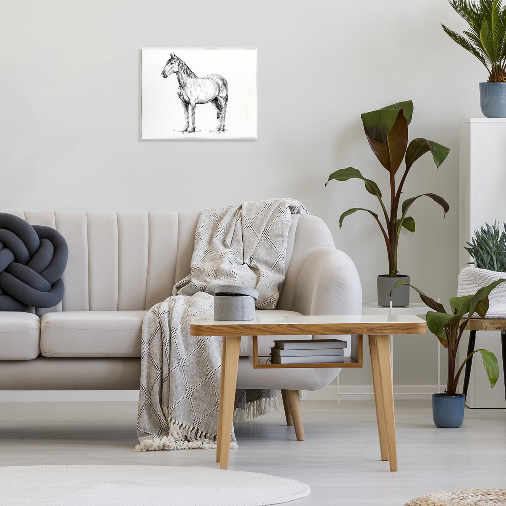 Stupell Industries Horse In Charcoal Wall Plaque Art, design by Leah Noel Art