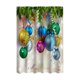 thumbnail image 2 of Cortina de ducha navideña con ganchos | Decoración navideña para el baño | Tela de poliéster impermeable con diseños festivos de árboles y bolas, 2 of 6