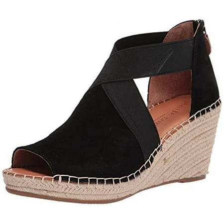 Gentle Souls by Kenneth Cole Women's Espadrille Wedge Sandal, Black, 9