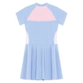 thumbnail image 6 of inhzoy Girls One Piece Athletic Swimsuits Short Sleeves Zipper Front Swimwear Light Blue 3XL, 6 of 8