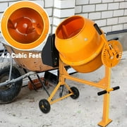 SUGIFT 4.2 Cu Ft 1/2 HP Portable Electric Concrete Cement Mixer with Wheels