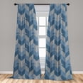 thumbnail image 5 of Ambesonne Blue Curtains, Nordic Scandinavian Retro, Pair of 28"x84", Pale Blue White, 5 of 5