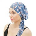 thumbnail image 5 of JAHH Womens Summer Printing Drape Headscarf Cap Ethnic Wind Binding Hair Protection Headwear Elastic Turbans for Women Long Hair Head Scarf Headwraps Cancer Printing Hat, 5 of 7