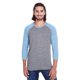 thumbnail image 1 of Triblend unisex manga 3/4 raglán GRIS/ ROYAL TRIB XS Ropa resistente al hilo 302G, 1 of 1